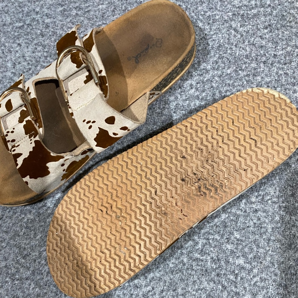 Cow printed sandals